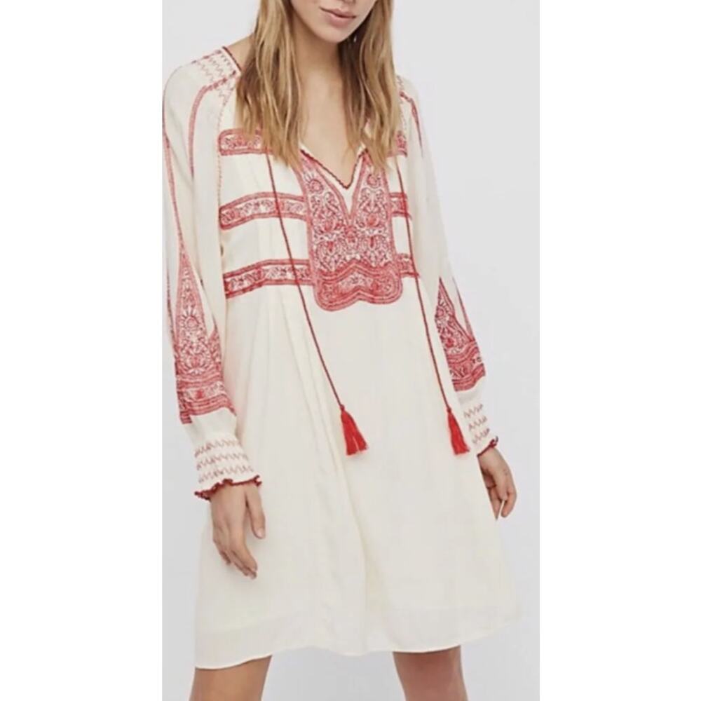 Free People Wind Willow Mini Dress Tunic Cashmere color Size XS